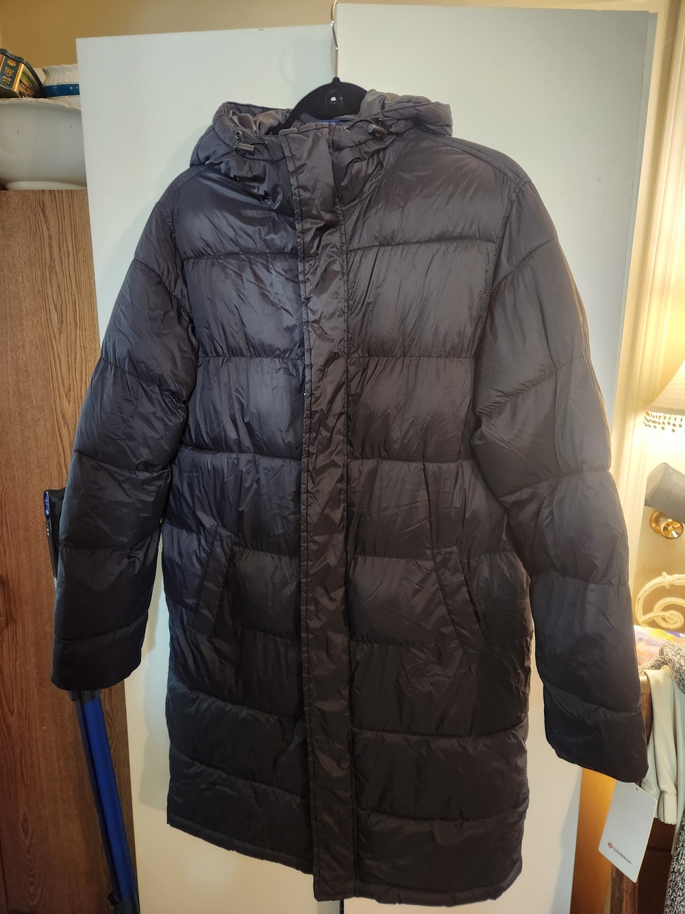 Old Navy Men's Black Hooded Puffer Coat